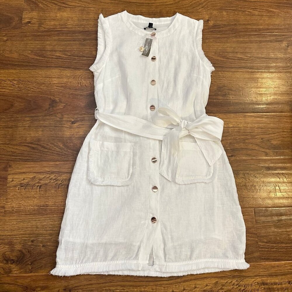 J.Crew Raw-hem mini shirt-dress in linen
